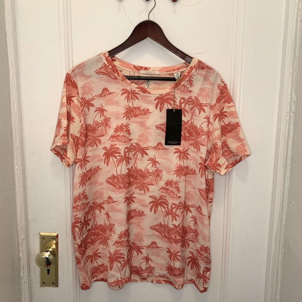 Scotch and Soda Bamboo Beach Monotone Tropical tee